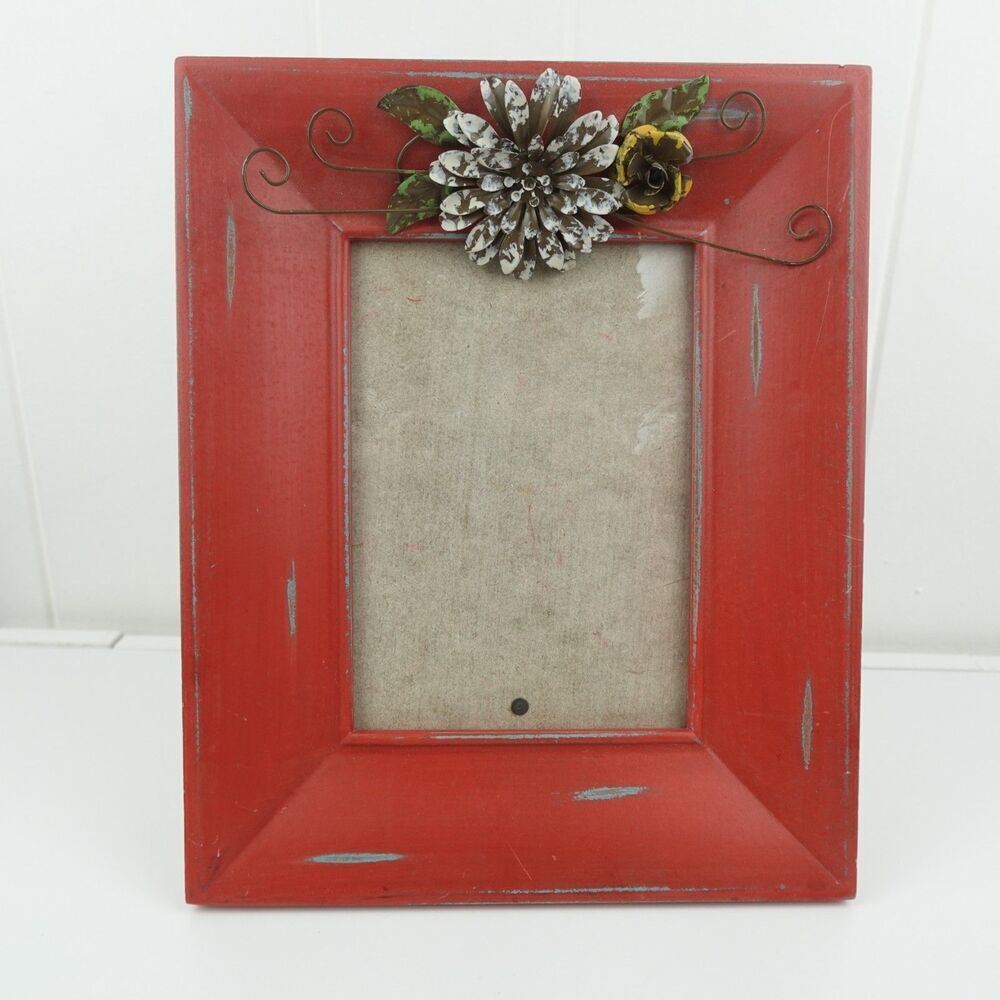 Pier One Red Picture Frame Pine Cone Accent Holiday Winter 2011
